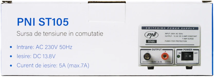 Perjungiamasis įtampos šaltinis PNI ST105, įėjimas 230V AC, išėjimas 12V DC, 5A