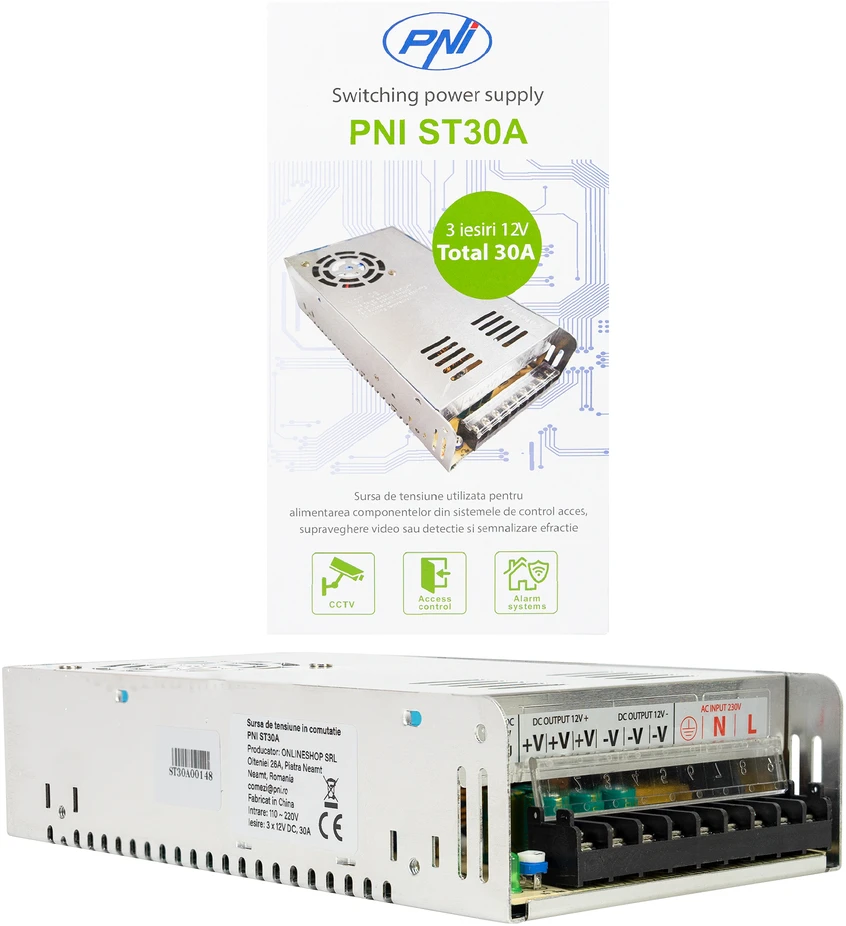 Perjungiamasis įtampos šaltinis PNI ST30A 12V 30A 360W