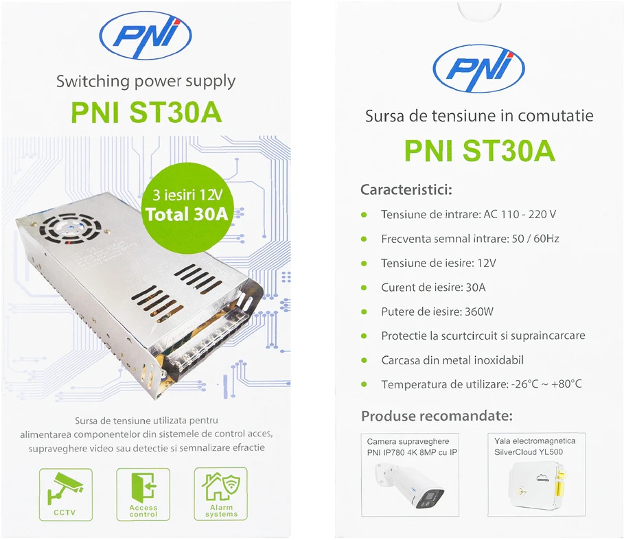 Perjungiamasis įtampos šaltinis PNI ST30A 12V 30A 360W