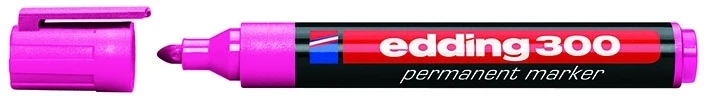 Permanentinis žymeklis Edding 300, apvaliu galiuku, 1,5-3mm, rožinės spalvos