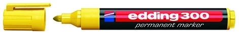 Permanentinis žymeklis Edding 300, apvaliu galiuku, 1,5-3mm, geltonos spalvos