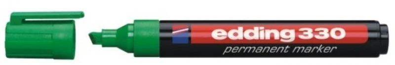 Permanentinis žymeklis Edding 330, kirstu galiuku, 1-5mm, žalios spalvos