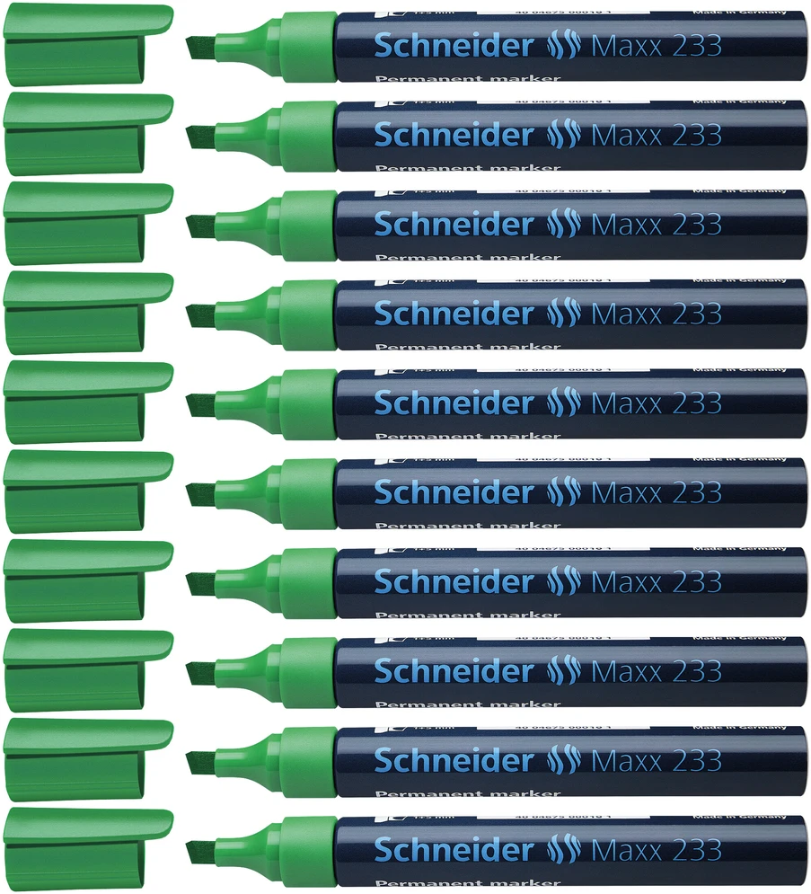 Permanentinis žymeklis Schneider 233, 1-5mm, kirstu galiuku, žalios spalvos