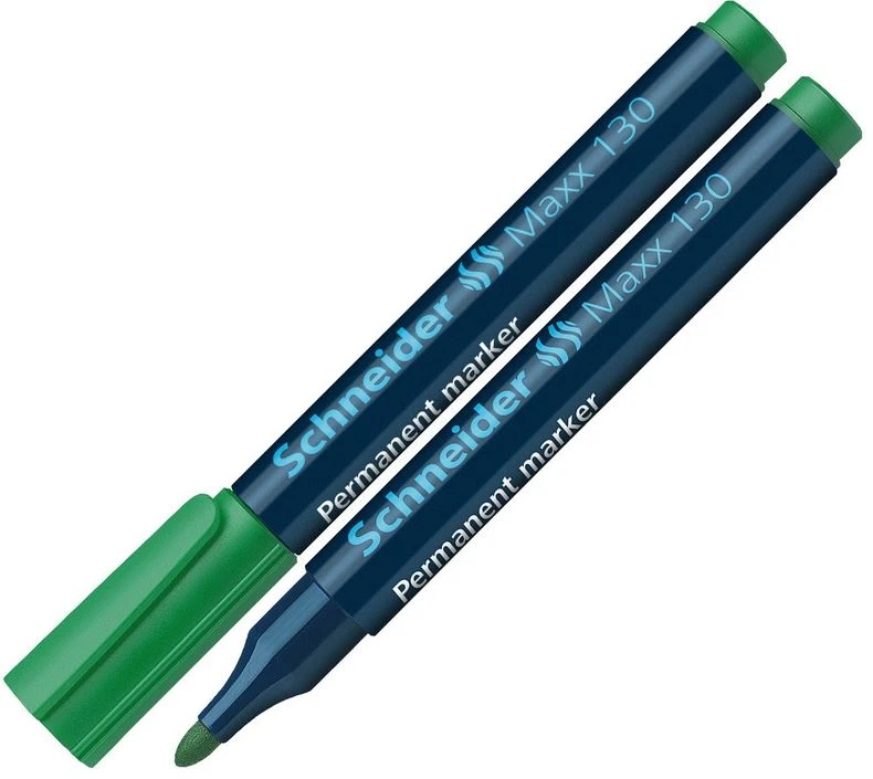 Schneder Žymeklis permanentinis Schneider Maxx 130, 1-3 mm, apvali galvutė, žalias 1213-021