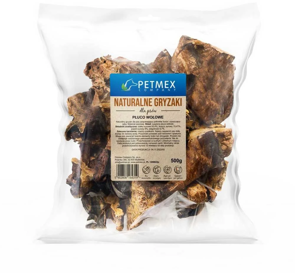 PETMEX Beef lung - dog treat - 500g