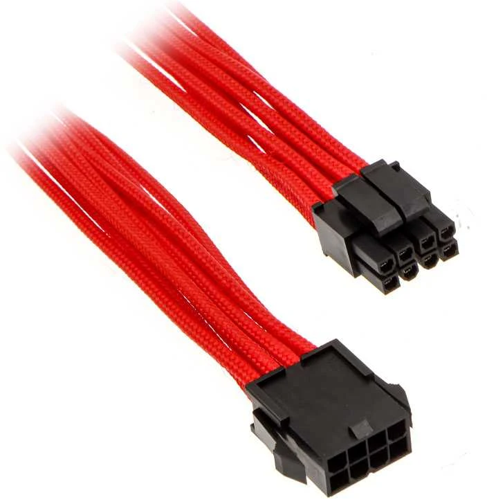 PHANTEKS 8-Pin EPS12V Extension 50cm – sleeved raudonos spalvos