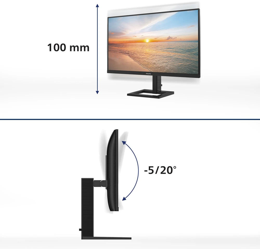 Monitorius Philips 27E1N1800AE/00 | 27" | 4K UHD IPS | 60 Hz 350 cd/m2 | 4 ms | 2x HDMI 2.0 | DP | garsiakalbiai | „Pivot“