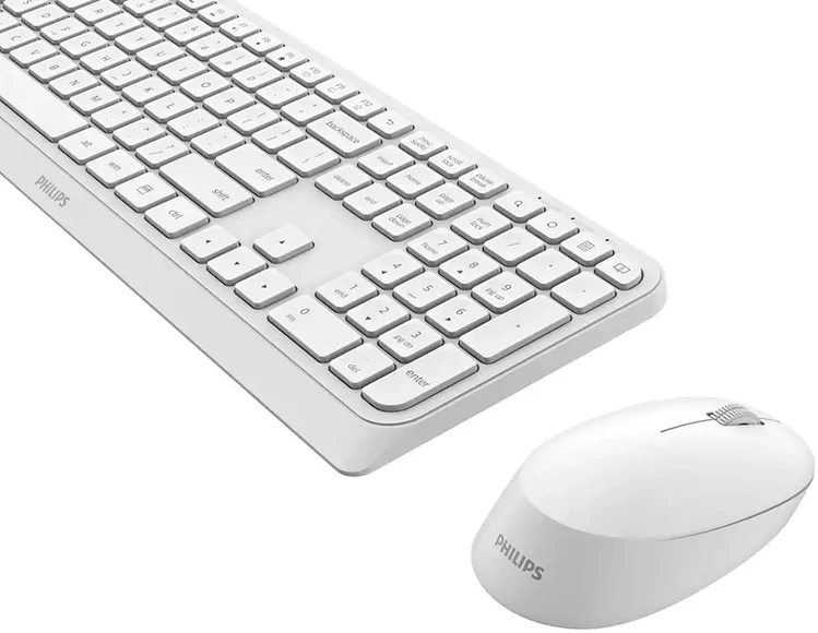 Philips 3000 series SPT6307W/00 Klaviatūra ir pelė įskaityta Universalus Radijo dažnio belaidė QWERTY Anglų Balta