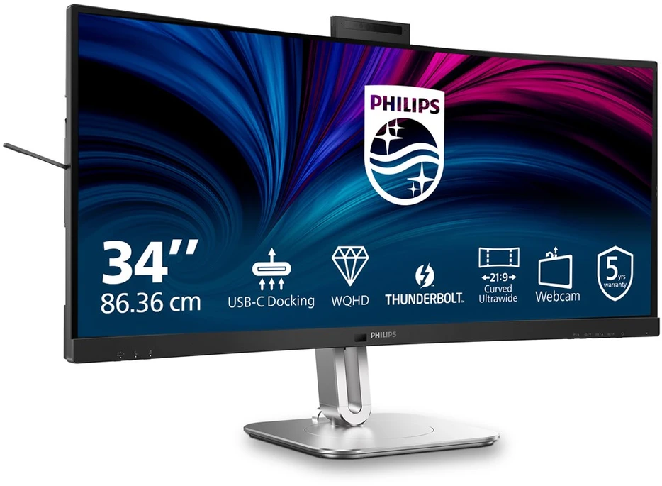 „PHILIPS 34B2U6603CH“ 34 colių lenktas monitorius, 3440x1440, 2xHDMI, DP, USB