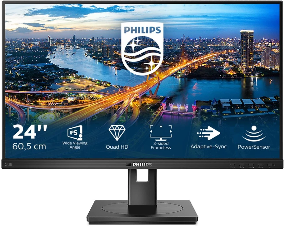 Monitorius Philips B Line 245B1/00 LED 23.8", Juodos spalvos