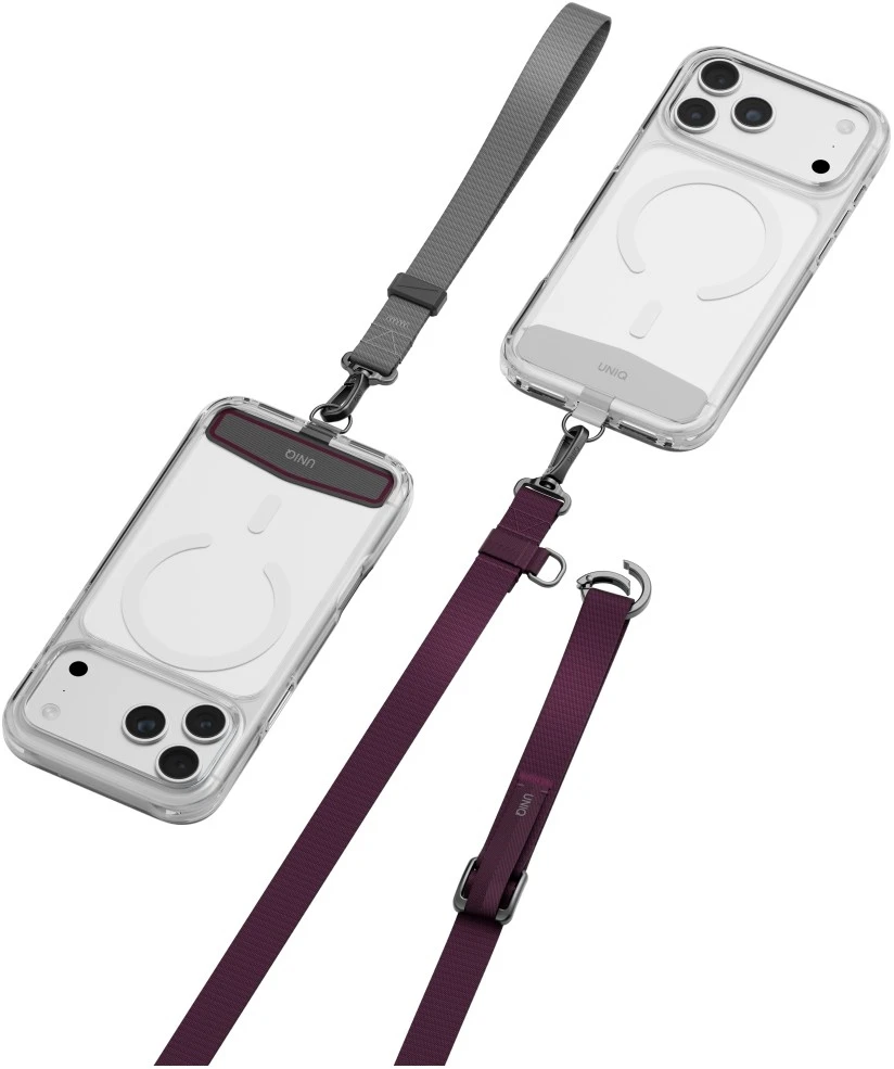 Telefono dirželis UNIQ Vista Flex 2-in-1 bordo-pilkas