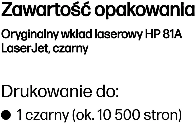 Hewlett Packard (HP) HP 81A Juodas Original LaserJet M604/M605/M606 Toneris Cartridge (~10,500 pages)