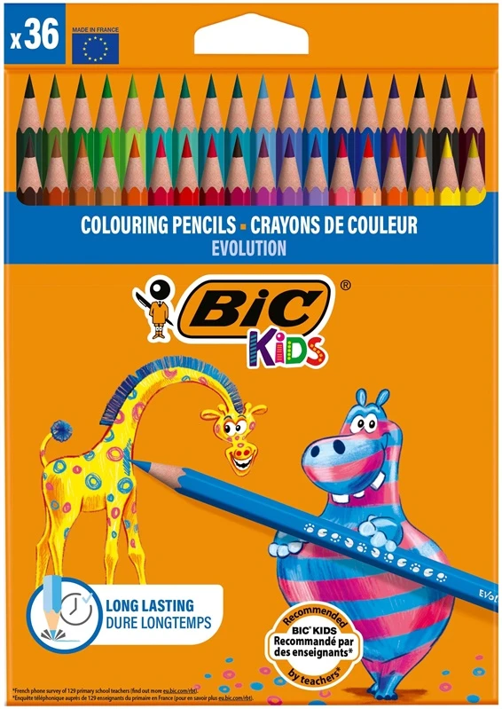 PIEŠTUKAI SPALVOTI BIC EVOLUT 36SPALVOS