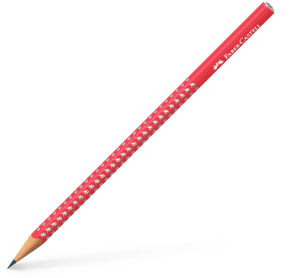 Pieštukas Faber-Castell Sparkle HB, raudonos spalvos korpusas