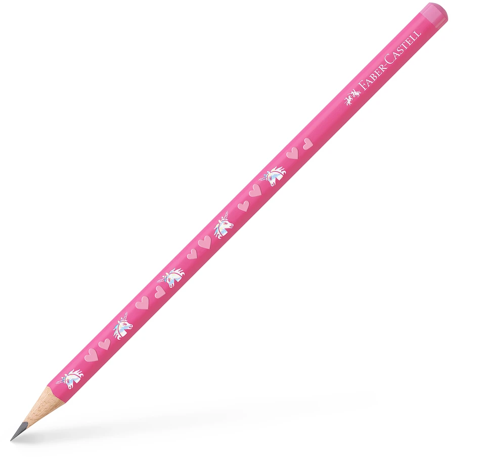 Pieštukas Faber-Castell Unicorn HB, rožinės spalvos korpusas