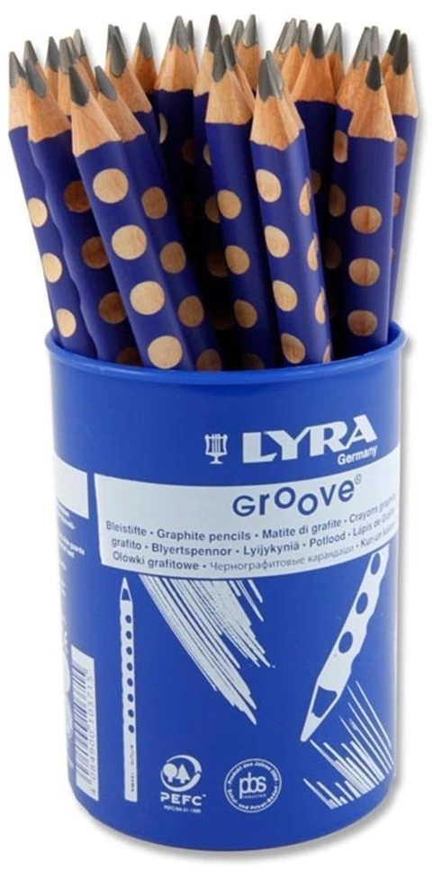 Pieštukas Lyra Groove HB, tribriaunis, be trintuko, padrožtas