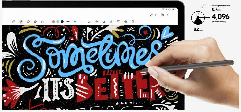 112803 Rašiklis „Samsung S Pen“, skirtas „Galaxy Tab S9 FE/+ S10 FE/+“, baltos spalvos