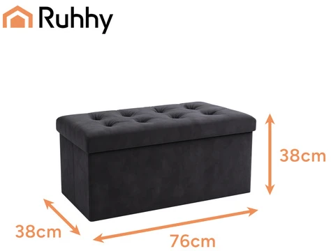 Pilkas aksominis pufas 76x38x38cm Ruhhy 26130