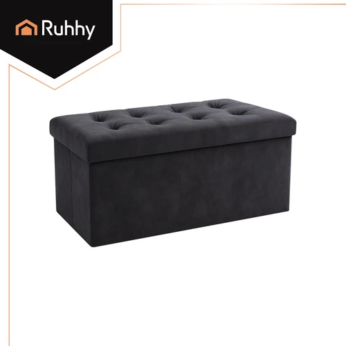 Pilkas aksominis pufas 76x38x38cm Ruhhy 26130