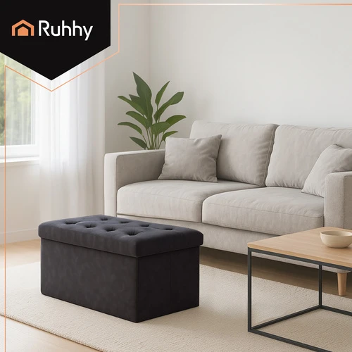 Pilkas aksominis pufas 76x38x38cm Ruhhy 26130