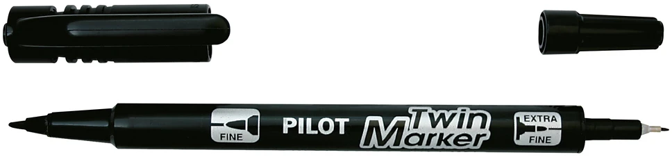 Pilot Pen Permanentinis dvigubas žymeklis Pultas EF/F, juoda sp.