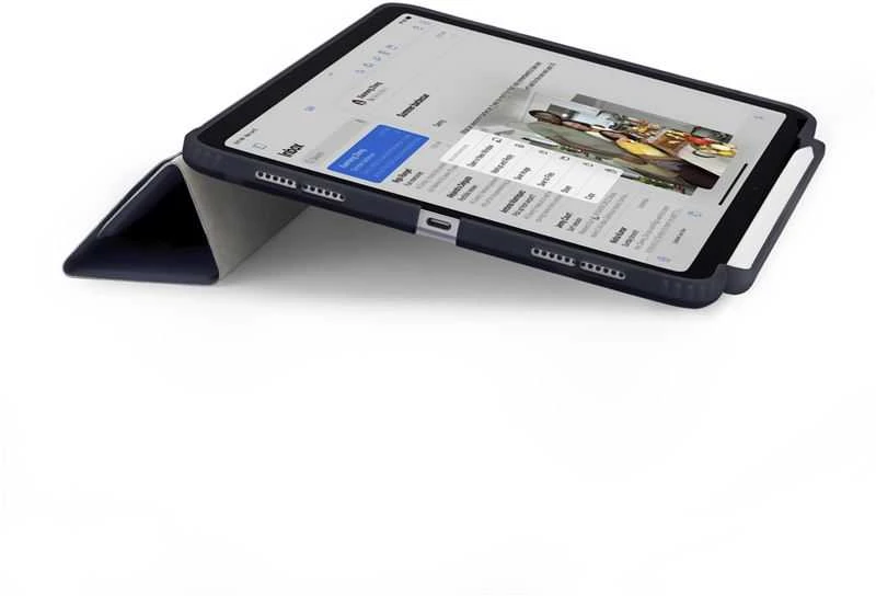 Pipetto Origami No3 Pieštukas dėklas, tamsiai mėlynos spalvos – Apple iPad Air 10.9″ (2022/2020)/11″ 2024/2025/2026