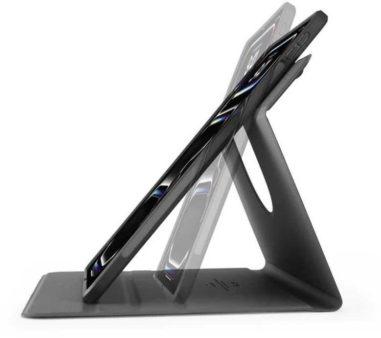 Pipetto Origami No5 Rotating dėklas, juodos spalvos – Apple iPad Pro 11 (2024,2025)