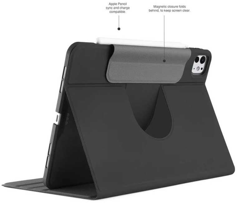 Pipetto Origami No5 Rotating dėklas, juodos spalvos – Apple iPad Pro 11 (2024,2025)
