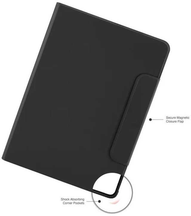 Pipetto Origami No5 Rotating dėklas, juodos spalvos – Apple iPad Pro 11 (2024,2025)