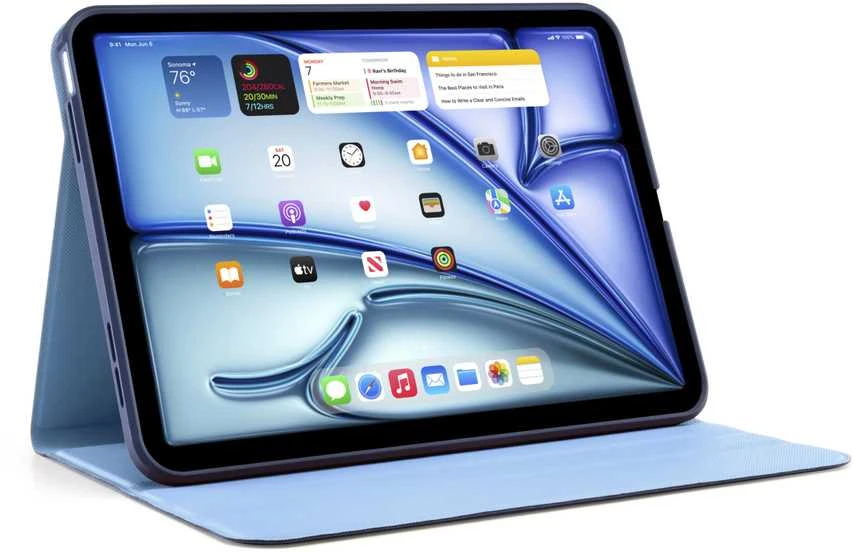 Pipetto Origami No5 Rotating dėklas, tamsiai mėlynos spalvos – iPad Air 10.9″ (2022/2020)/11″ 2024/2025/2026