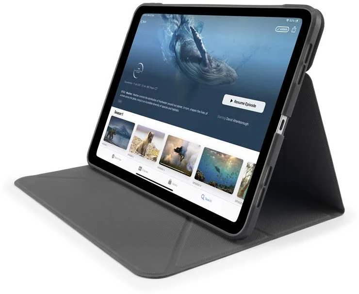 Pipetto Origami No6 Stand dėklas, juodos spalvos – iPad Air 10.9″ (2022/2020)/11″ 2024/2025/2026