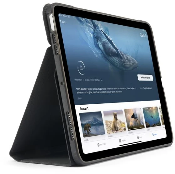 Planšetė Accessories Pipetto Origami No6 stovas-dėklas, juodas – iPad Air 13″ 2024/2025/2026
