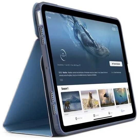 Pipetto Origami No6 Stand dėklas, tamsiai mėlynos spalvos – Apple iPad 10.9″ (2022)