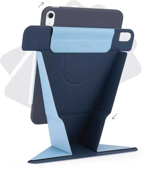 Pipetto Origami No6 Stand dėklas, tamsiai mėlynos spalvos – Apple iPad 10.9″ (2022)
