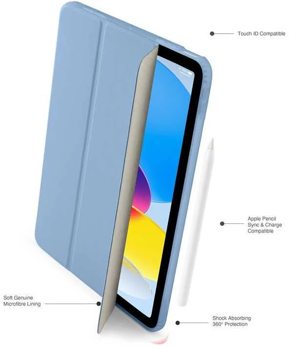 Pipetto Origami No7 Tri-dėklas, žydros spalvos – iPad (A16) / iPad (2022)