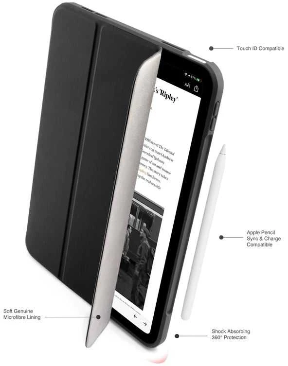 Pipetto Tri-dėklas – juodos spalvos – iPad (A16) / iPad (2022)