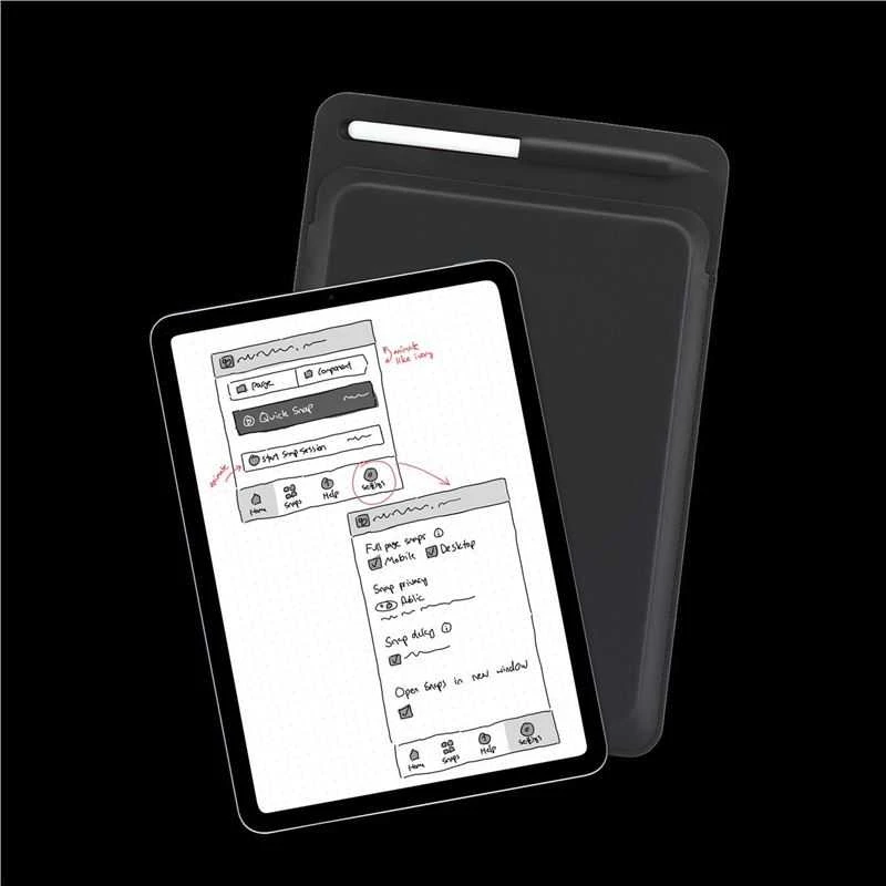 Pipetto Ultra Slim dėklas, juodos spalvos – Apple iPad (iki 11″)