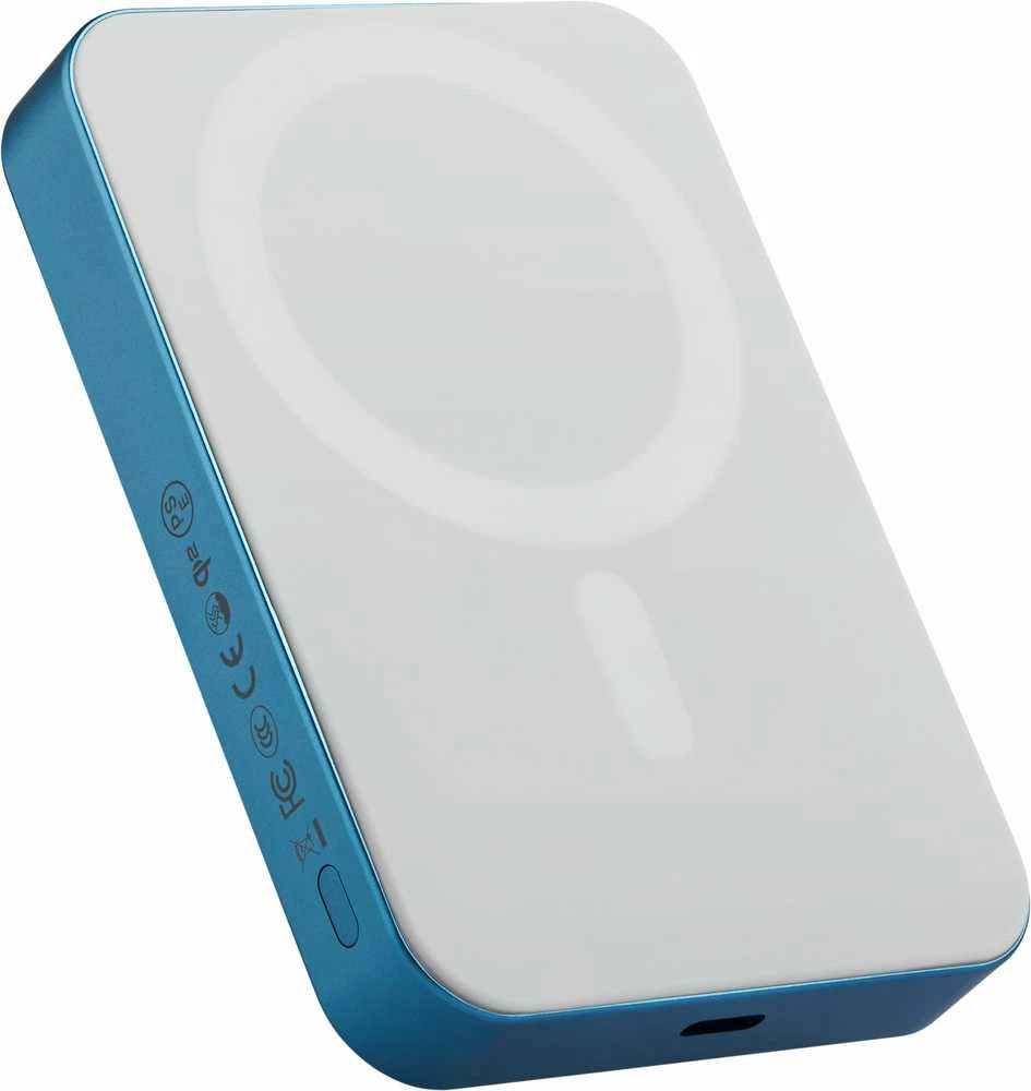 Pitaka Qi2 išorinis akumuliatorius, 10 000 mAh, ryškiai mėlyna