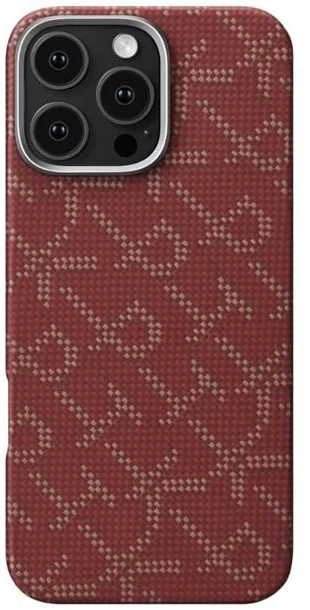 Pitaka lytėjimo austas dėklas, PTK Raudona/auksinis – iPhone 16 Pro