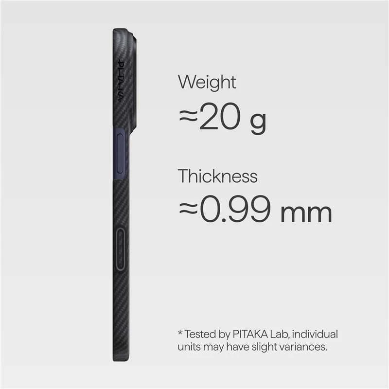 Dėklas Pitaka Ultra-Slim Case, Juodas/Pilkas - iPhone 17 Pro