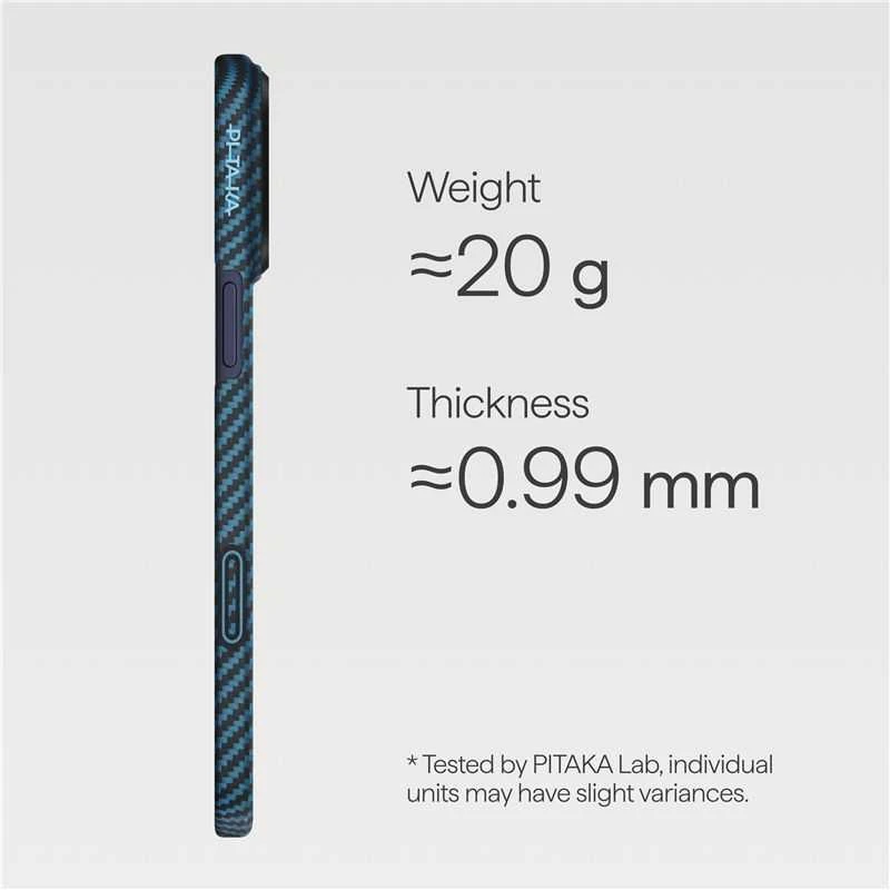 Dėklas Pitaka Ultra-Slim Case, Mėlyna/Pilkas - iPhone 17 Pro Max