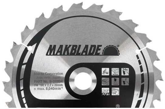 Makita T.C.T. pjūklas MAKBLADE 190X2.2X20mm 5° T24 B-08894 T.C.T • 190 x20 mm • T24 • 5° • Medienai