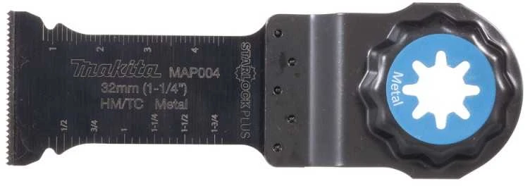 Makita DAUGIAUSIAS ĮRANKIS ĮGLIAMUOJU PJŪKLUO DISKAS 32 mm B-66357 Starlock Plus • 23 TPI • TC / HM • MAP004 • Metalui