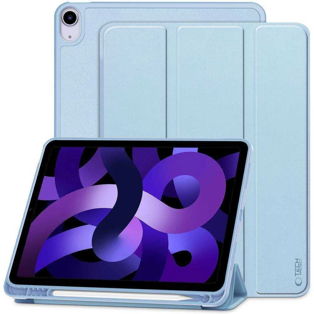 Planšetinio kompiuterio dėklas Apple iPad Air 10.9” 4 / 5 / 2020-2022 / 11” 6 / 7 / 2024-2025 Tech-Protect SC Pen žydros spalvos