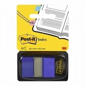 3M Lipnūs žymekliai POST-IT, 25,4 x 43,2 mm, 50 lapelių, mėlyna