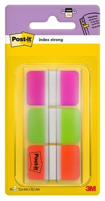 3M Lipnūs žymekliai Post-it, 25,4 x 38 mm, 3 spalvos