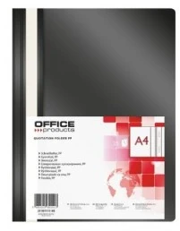 Office Products Plastikinis segtuvėlis, A4, skaidriu viršeliu, su įsegėle, juodos spalvos