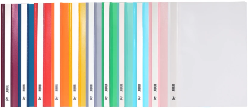 Plastikinis segtuvėlis College, A4, skaidriu viršeliu, su įsegėle, oranžinės spalvos