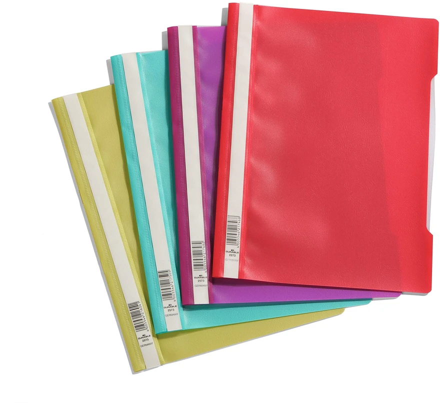 Plastikinis segtuvėlis Durable A4, su universalia perforacija, violietinės spalvos