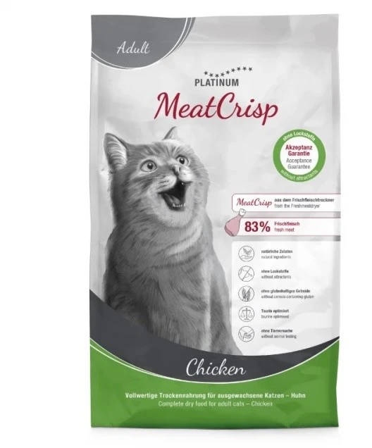Kačių Maistas - PLATINUM MeatCrisp Suaugusiųjų Vištiena 35% Baltymų 1.5kg